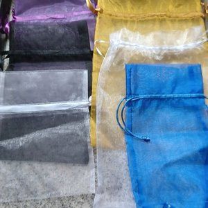 All 6 various colors sheer jewelry bags